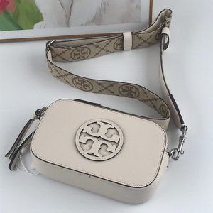 New Ivory Tory Burch Mini Miller Crossbody Bag